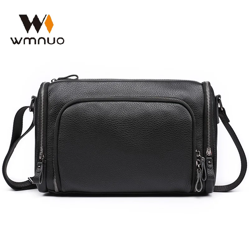 Wmnuo Shoulder Bag Men Korean Genuine Cowhide Crossbody Messenger Bags for Man Large Capacity Designer Brand Pouch Male New