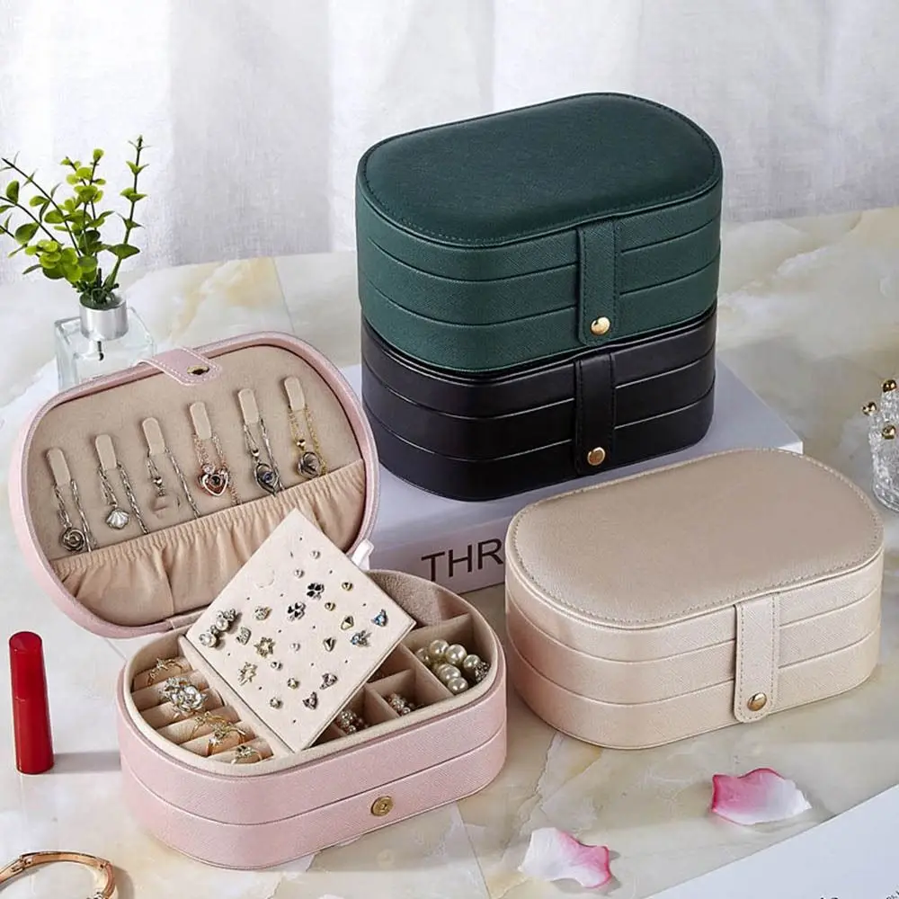 PU Leather Multi-layered Jewelry Box Large Capacity Anti-oxidation Ring Earrings Storage Box Waterproof Necklace Organizer