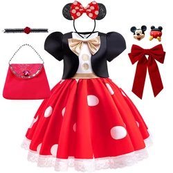 Girl Mickey Mouse Cosplay Dress Children Halloween Party Costume 2-10 Yrs Kids Dress Coat 2pcs Sets Disney Theme Fancy Outfits