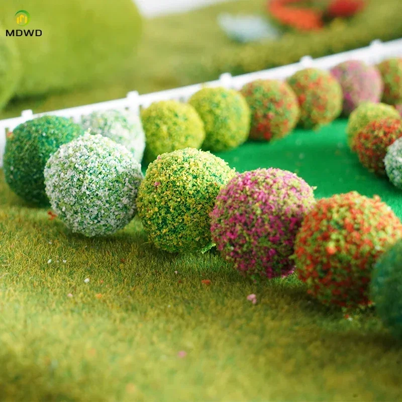 10pcs Simulation Grass Shrub Model Flower Cluster Bush Model Scale Train Railway Building Garden Scene Diy Material Diorama