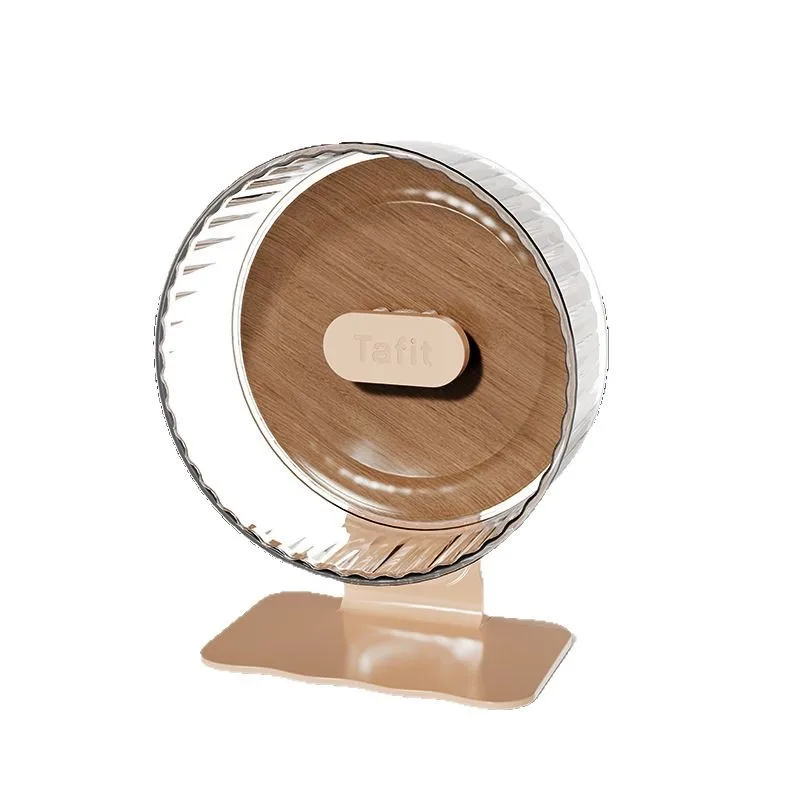 

Wooden Hamster Running Wheel Quiet Stable Design One Piece Integrated Easy to Use Safe for Small Pets Non-Slip Pet Exercise Toy