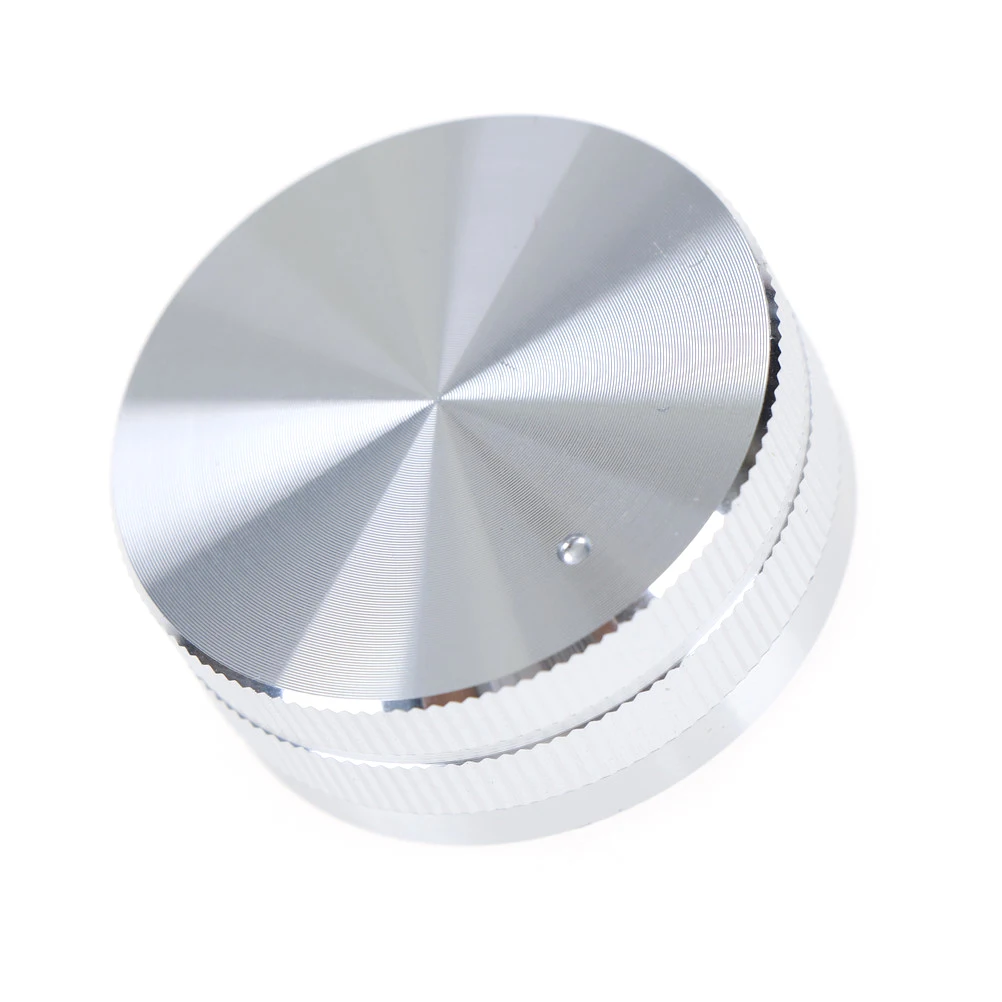 1 szt. Wysokiej wysokiej jakości aluminium pokrętło potecjometru o objętości 40mm pokrętło sterujące aluminiowa gałka pokrętło przełącznika Audio w kolorze srebrnym