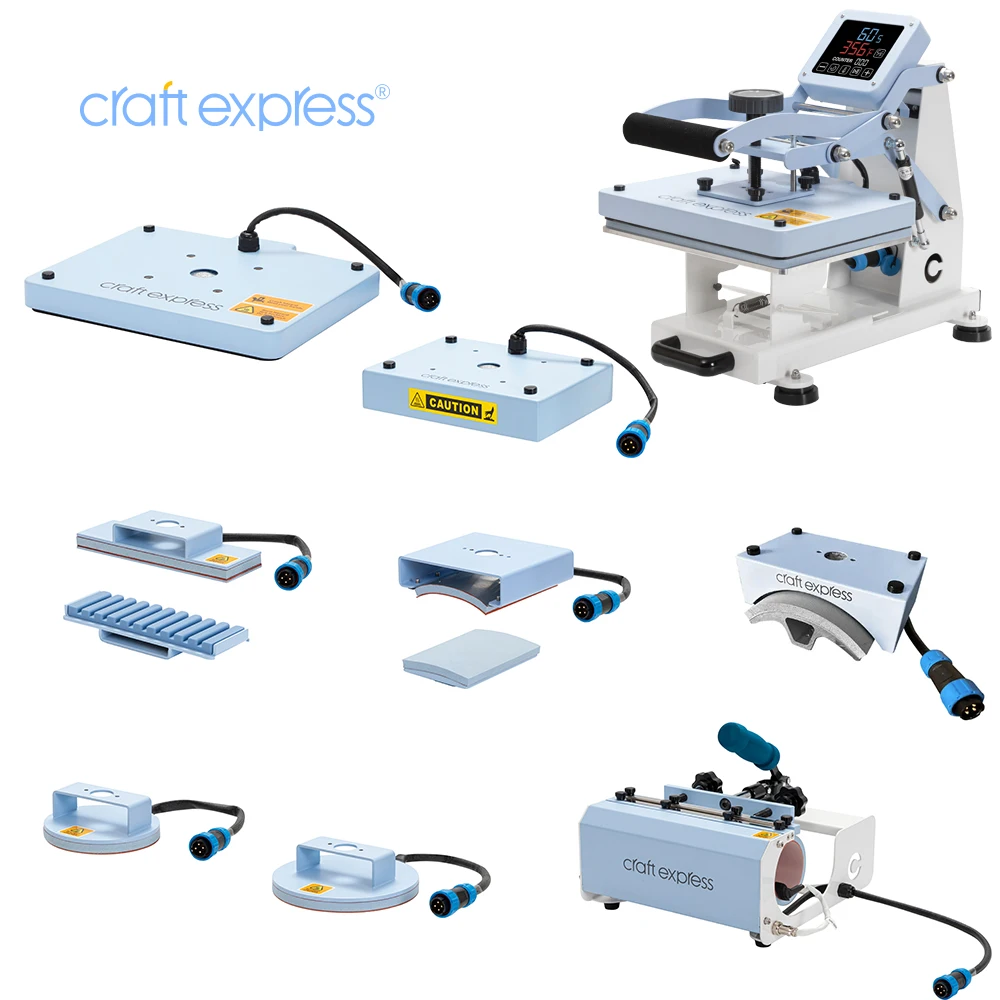 Craft Express Wholesale Craft Hobby Combo Heat Press 8 in 1Heat Press Transfer Machine