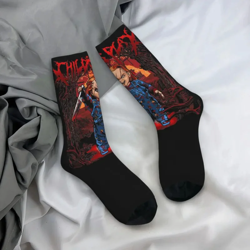 Herbst Winter bunte Männer Frauen Kinder spielen Chucky Socken atmungsaktive Basketball-Socken