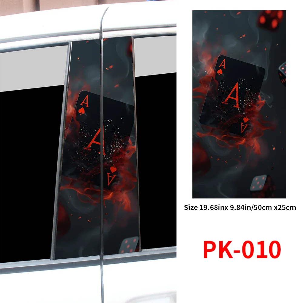 Creative Poker Car Stickers Waterproof Auto B Pillar Decor Cover Scratches Durable Car Doors Pillar Vinyl Decals Vehicle Decors - Image 5