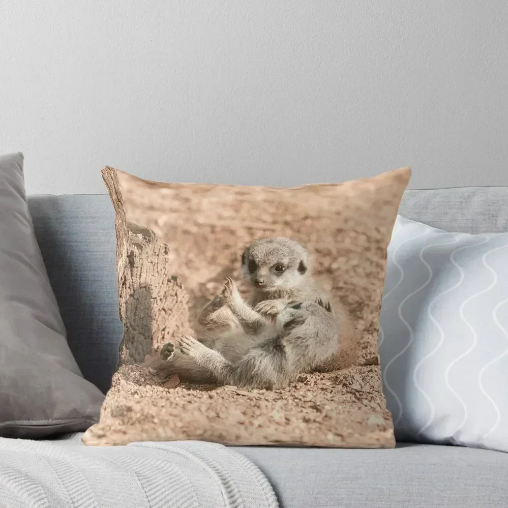 Meerkat Pups Photography Throw Pillow autumn decoration Sofa Cushions Decorative Cushion Cover pillow cover luxury pillow