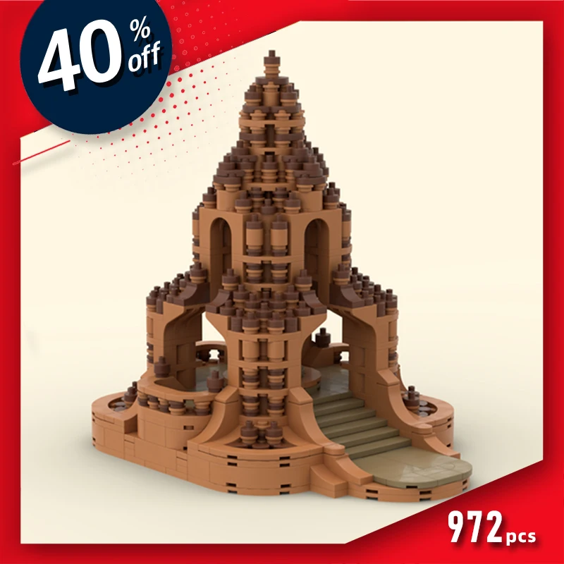 

MOC Small Hindu Temple Building Blocks Set Parthenons Castle Tower Architecture Bricks Toy For Child Holiday Gift Modular Castle