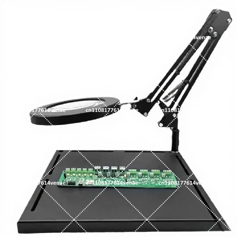 Magnifier Soldering Station with Flexible Arm, PCB Holder and Tool Stand for Electronics Repair