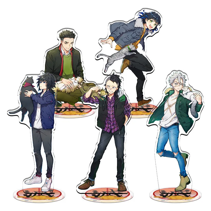Anime kimetsu no yaiba acrílico suporte demon slayer figuras estatuetas kits de garagem modelo brinquedos gk ornamentos decoração