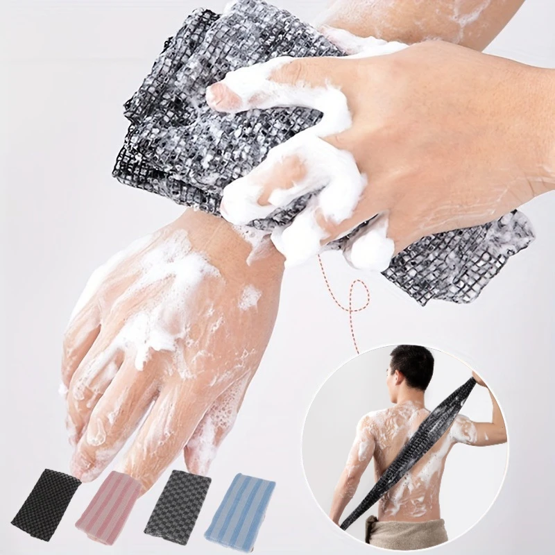 

1 шт., японское сетчатое полосатое двухстороннее отшелушивающее банное полотенце-скраббер для тела и щетка для спины, инструмент для душа/Spa массажа для мужчин и женщин