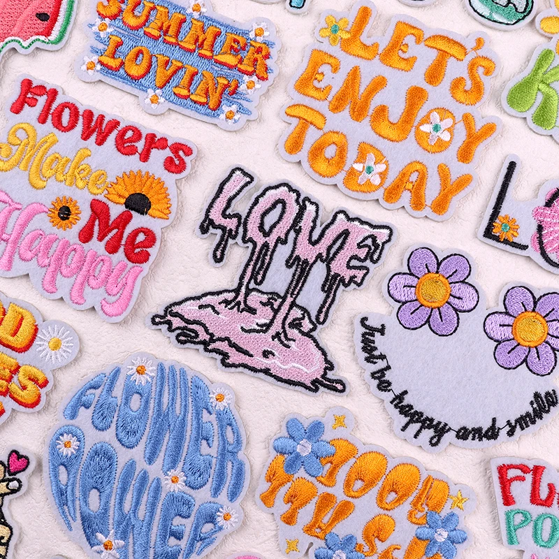 Parche bordado termoadhesivo letras florales y animales para planchar - imagen 2