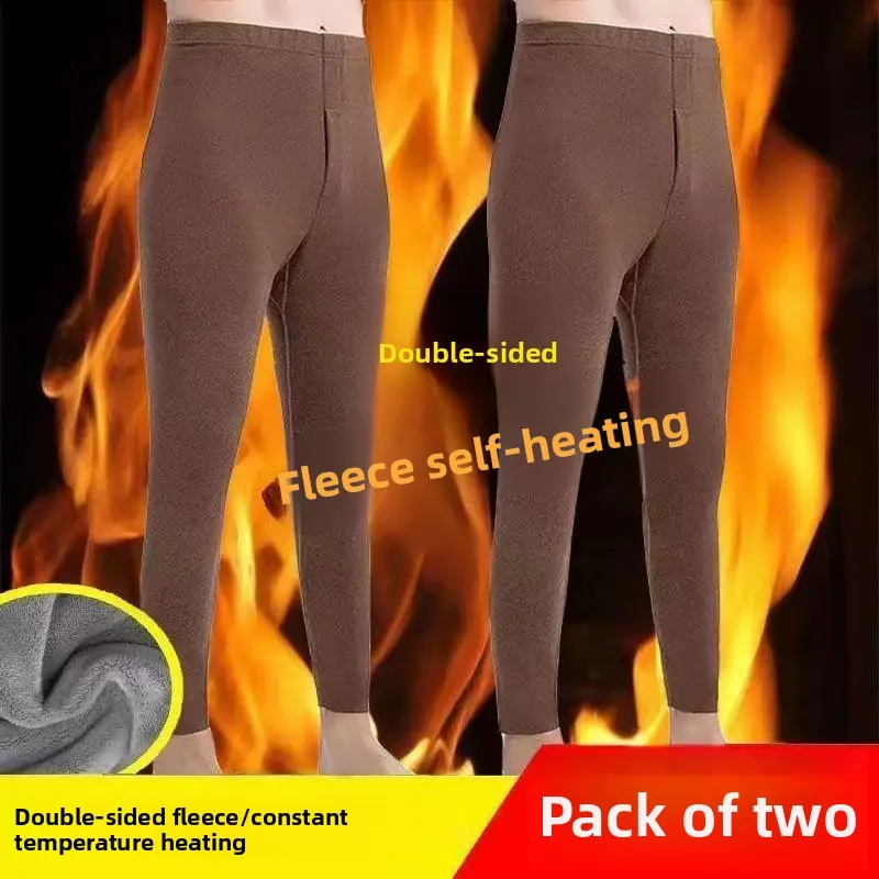 Men's Thermal High Waist Thickened Fleece Lined Winter Pants Comfortable Breathable Warm Bottoming Trousers Casual Style