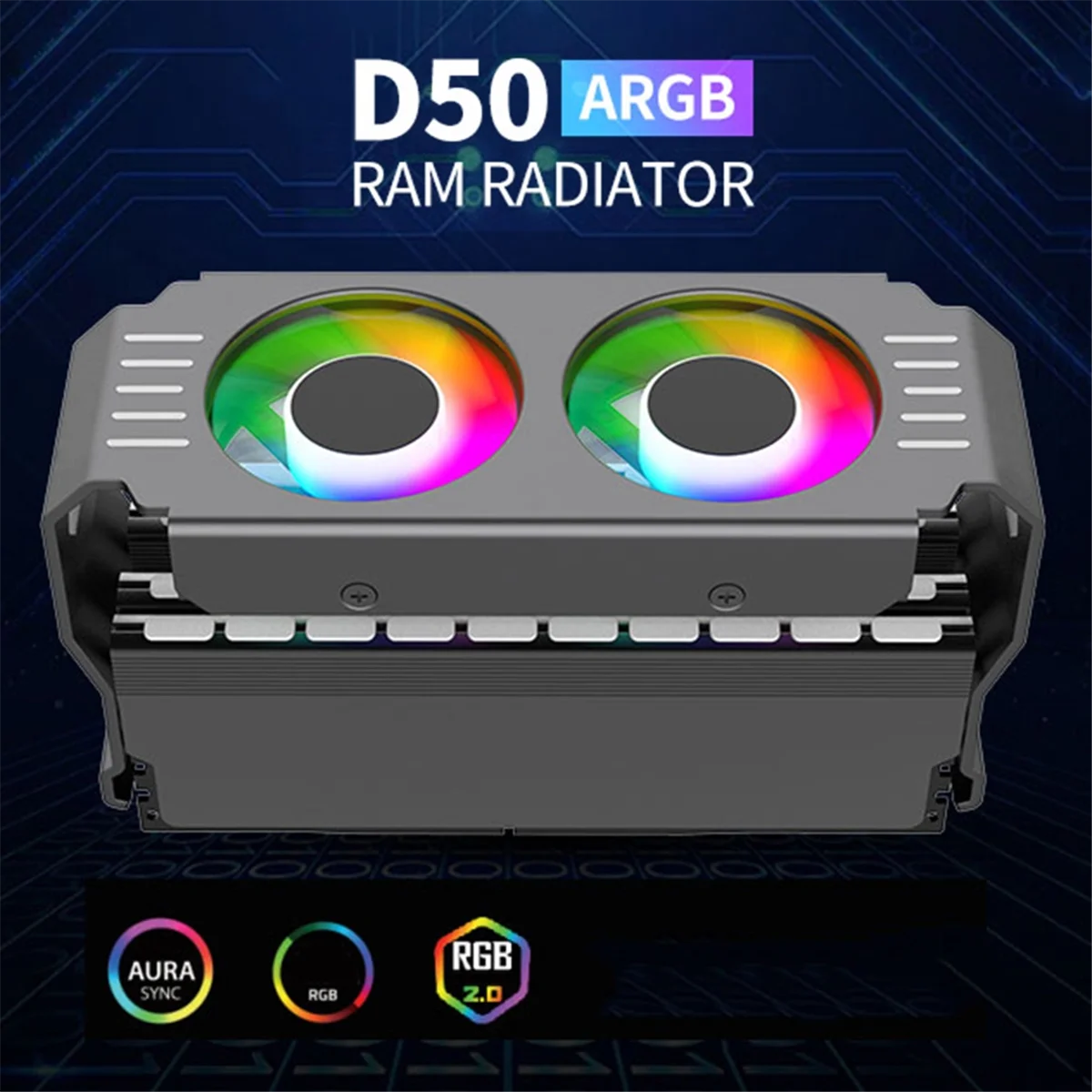PBD-nPC Case RAM Memory Module ARGB Cooler DDR3 to DDR5 5V 3Pin PWM 4Pin Light Sync 120mm Dual Fans Cooling Radiator