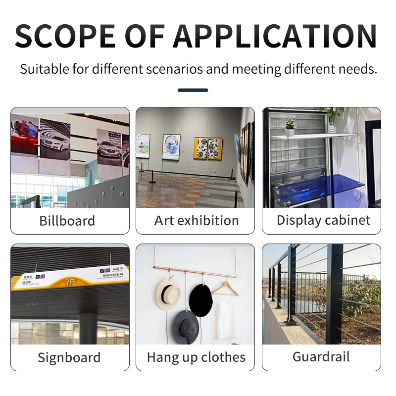 Picture 7: 4 adjustable suspension cable kits, 2-5mm stainless steel cable ropes for hanging pictures/fences/galleries