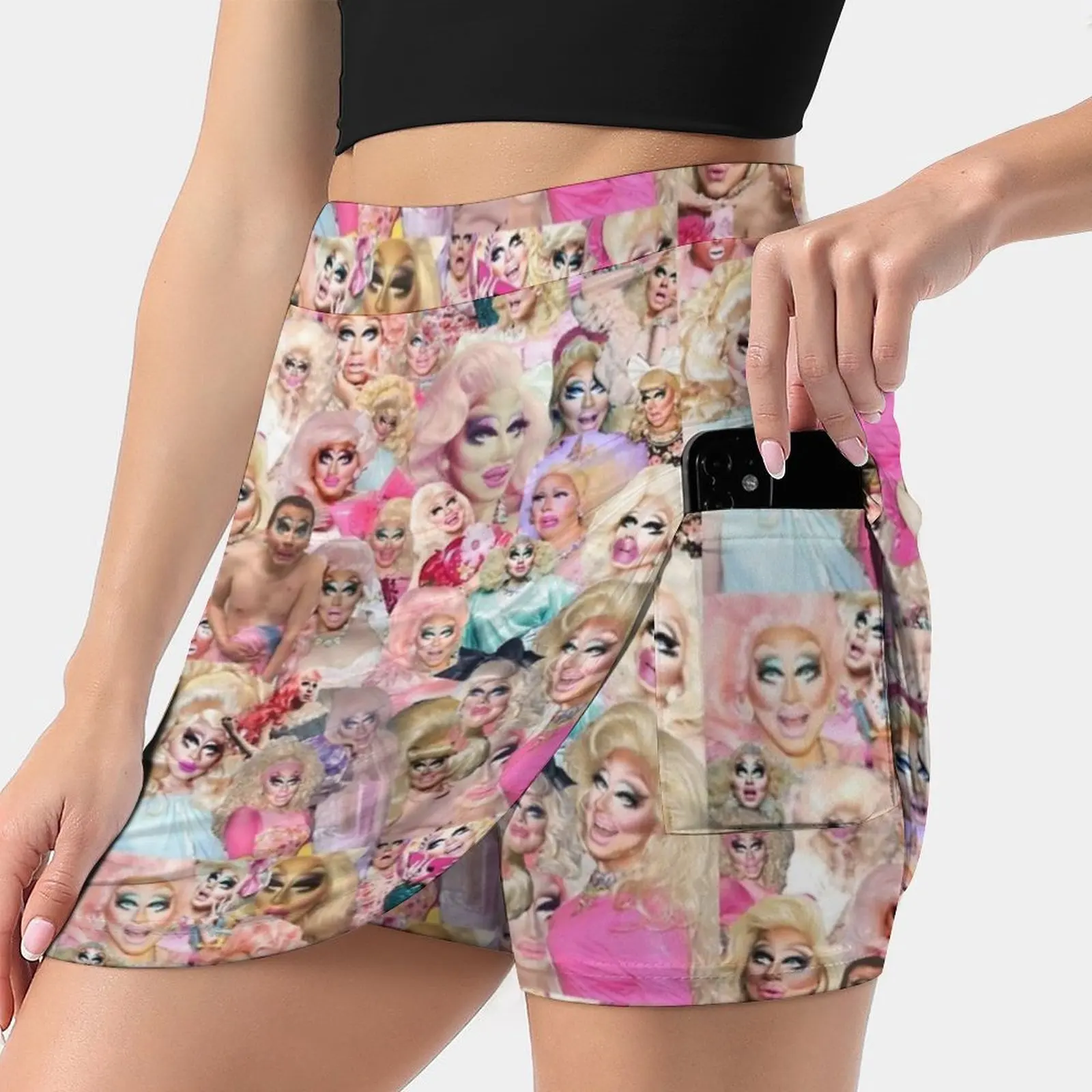 Trixie Mattel Collage Women's skirt Y2K Summer Clothes 2022 Kpop Style Trouser Skirt With Pocket Drag Queens Drag Queen Drag