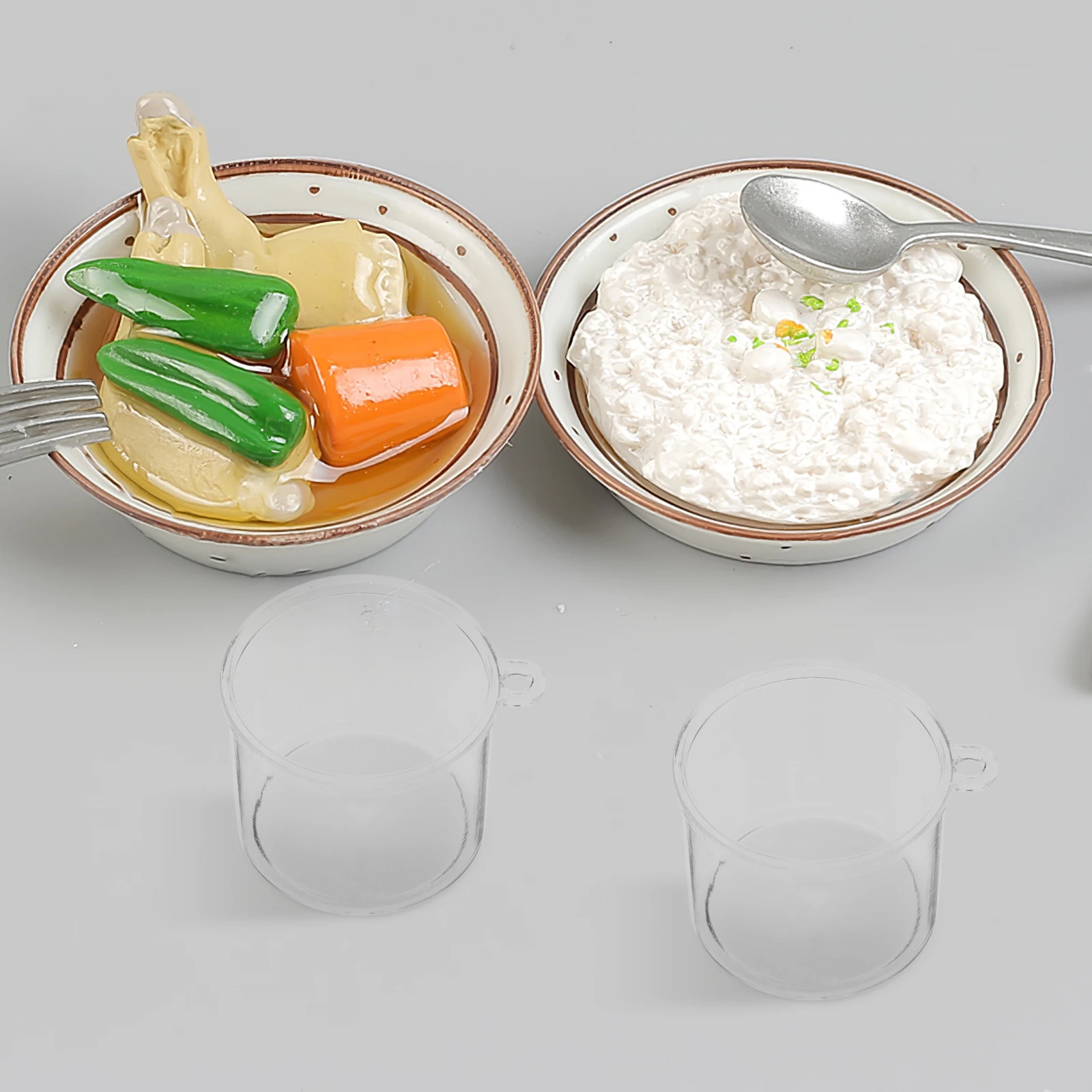 

20 Pcs Mini Mousse Cup Dollhouse Kitchen Decor Tiny Dessert Clear Plastic Reusable DIY Craft Kit Handmade Present Toy