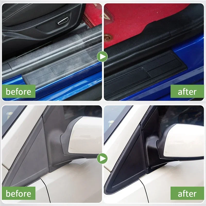 Restaurador de plástico para carro, volta ao preto, vinil Gloss, revestimento automático, detalhando renovador, brilhante mais escuro