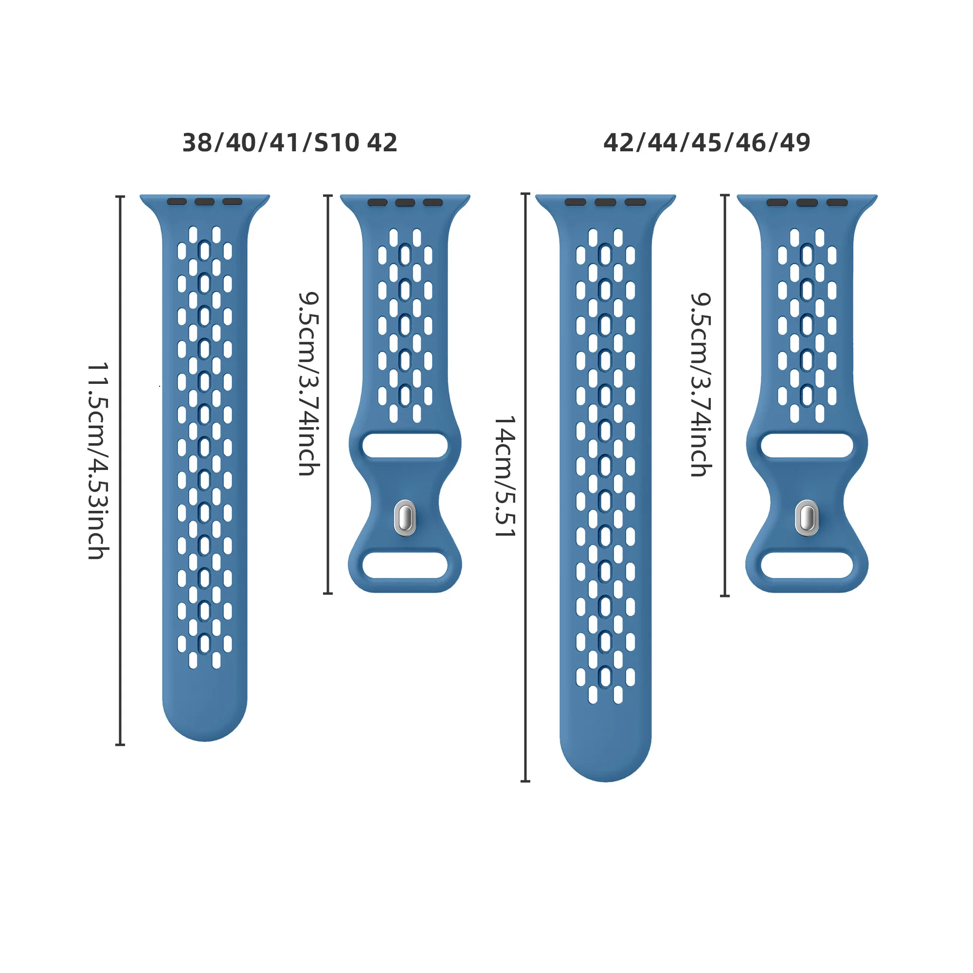 Breathable Silicone Strap For Apple Watch Band 49 46 45 44 42 41 40mm Sport Bracelet iWatch Ultra4 3 2/Series12 11 10 9 8 7-1 SE