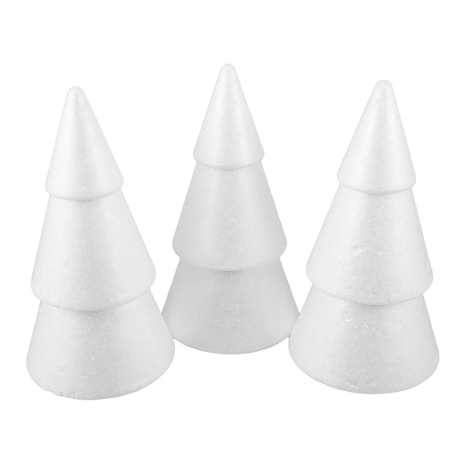 3Pcs Versatile Foam Christmas Trees Art Craft Supply Paintable Artificial Trees for Kids Craft Projects Christmas Photo Props