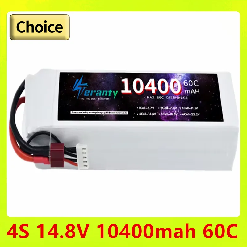 

4S 14.8V 10400mAh 60C RC Helicopter LiPo Battery With XT60 Deans T For RC Airplane Quadrotor Drone Truck Car Boat XT90 TRX Plug