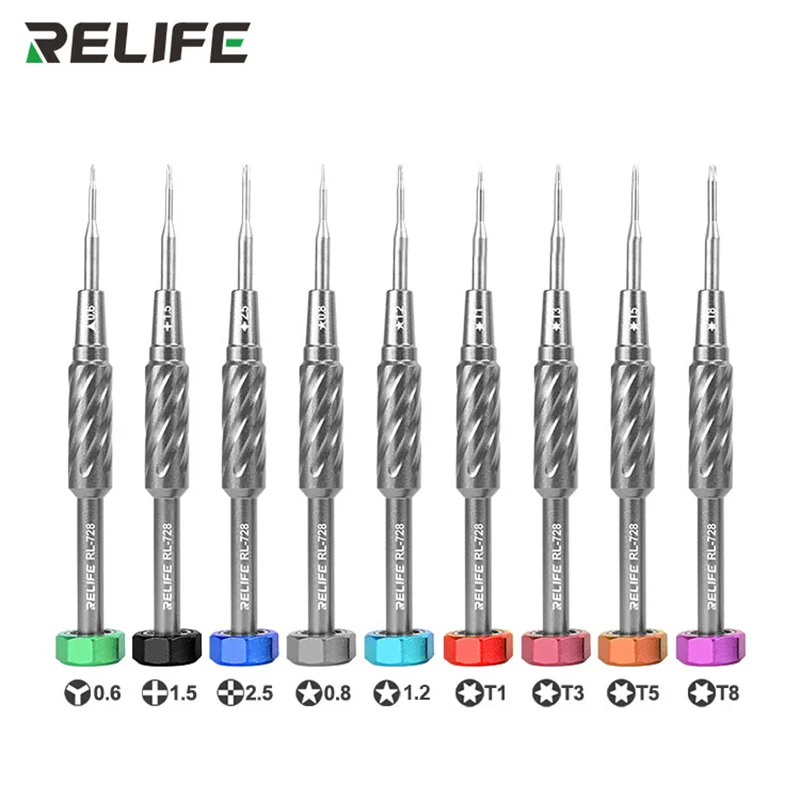 RELIFE RL-728A RL-728B 2D Sturdy Repair Screwdriver Set for Mobile Phone and Laptop Strong Magnetic Bolt Driver Tools