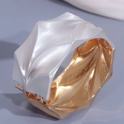New Trendy Simple Gold Silver Color Alloy Big Cuff Wide Bracelets for Women Charm Metal Bangles Bracelets Jewelry Accessories