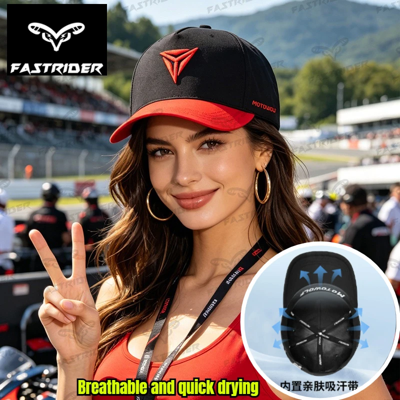 

Men Women Embroidery Motorcycle Riding Cap Breathable Quick Dry Sweat Wicking Baseball Sun Hat For Daily Commute