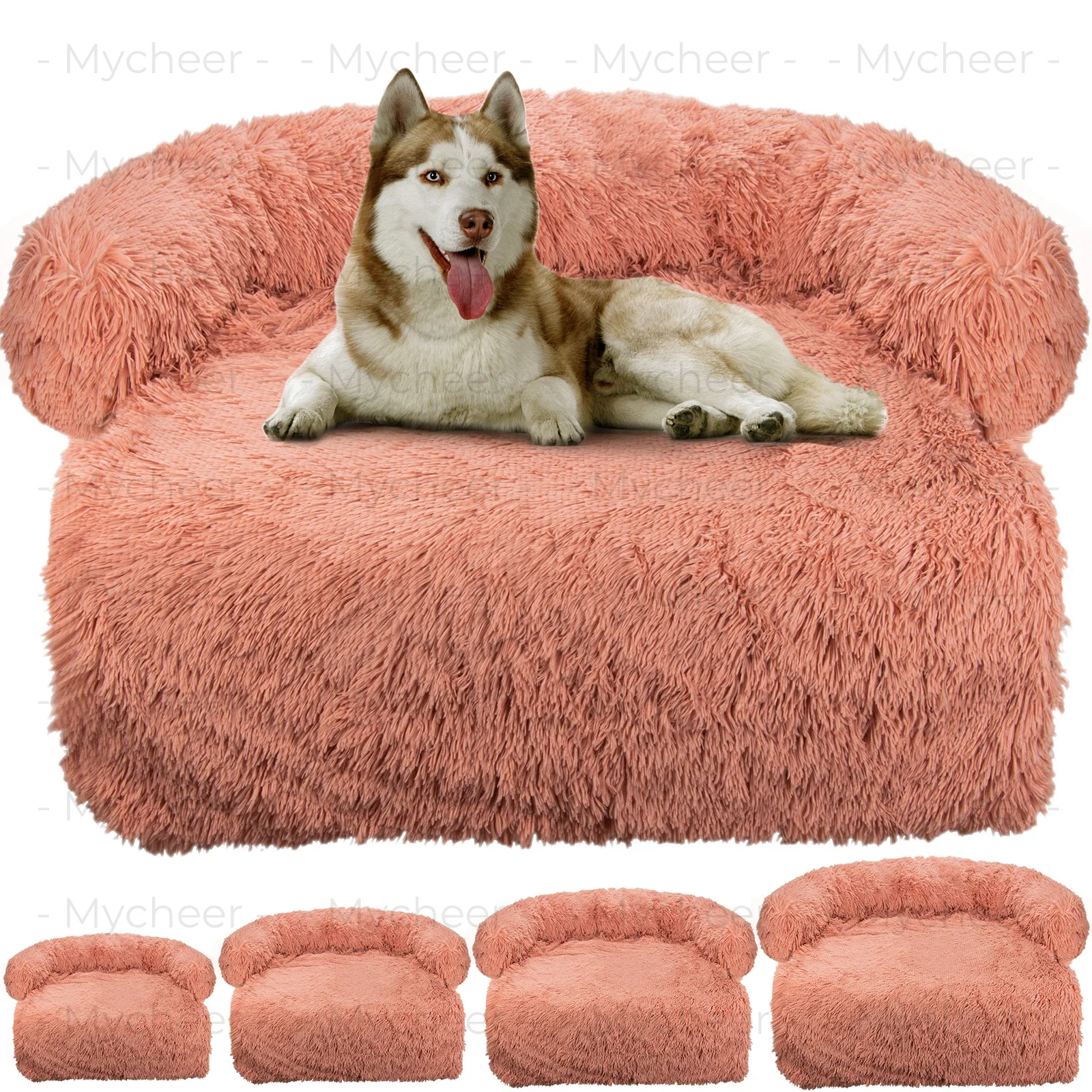 Large Dog Bed Sofa Fluffy Dogs Pet House Sofa Mat Long Plush Warm Kennel Pet Cat Puppy Cushion Washable Blanket Sofa Cover Puppy