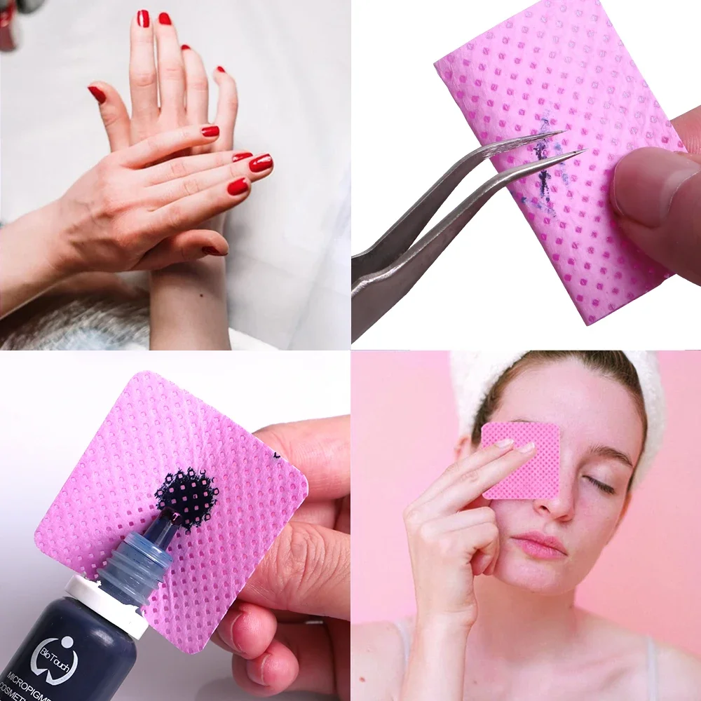 200pcs Wipes Paper Cotton Eyelash Glue Remover Wipe Mouth of The Glue Bottle Prevent Clogging Glue Cleaner Pads Lash Extension