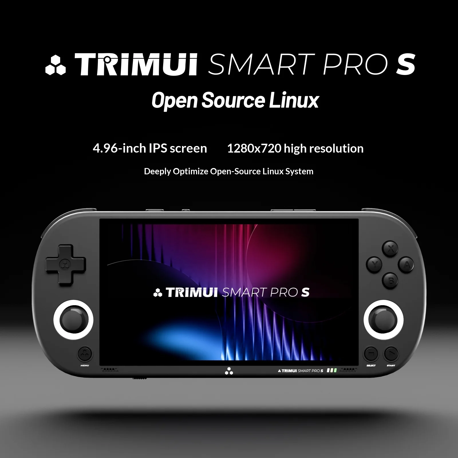 Trimui Smart Pro S Handheld Game Console 4.96'' IPS Screen Linux System Joystick RGB Lighting Smartpros Retro Video Game Gift