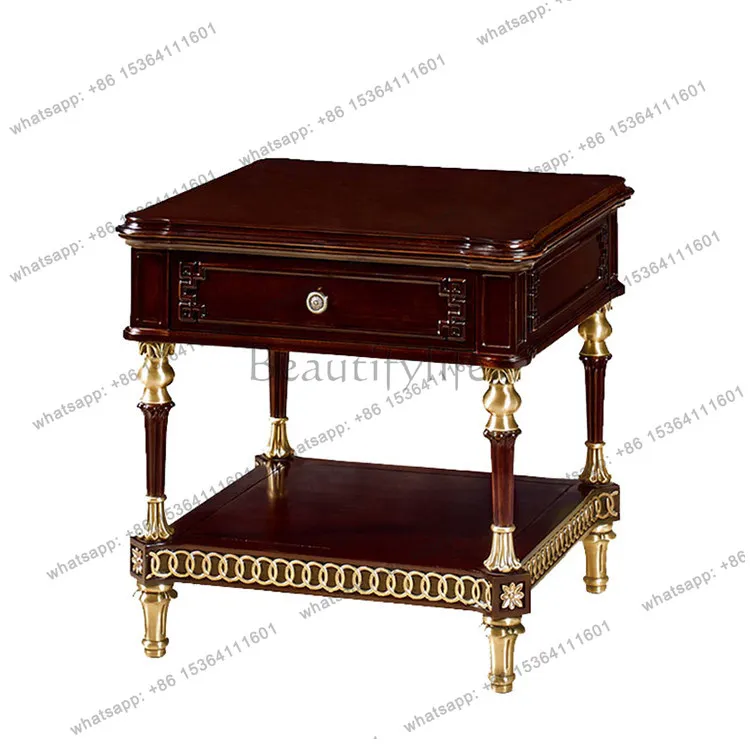 

American porch counter modern simple solid wood decorative table neoclassical semicircular carved dining side cabinet