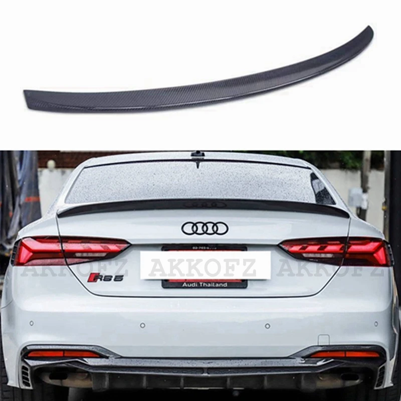 

For AUDI A5 S5 RS5 B9 2Door/4Door Coupe S5 Style Carbon fiber Rear Spoiler Trunk wing 2017-2023 FRP Glossy black Forged carbon