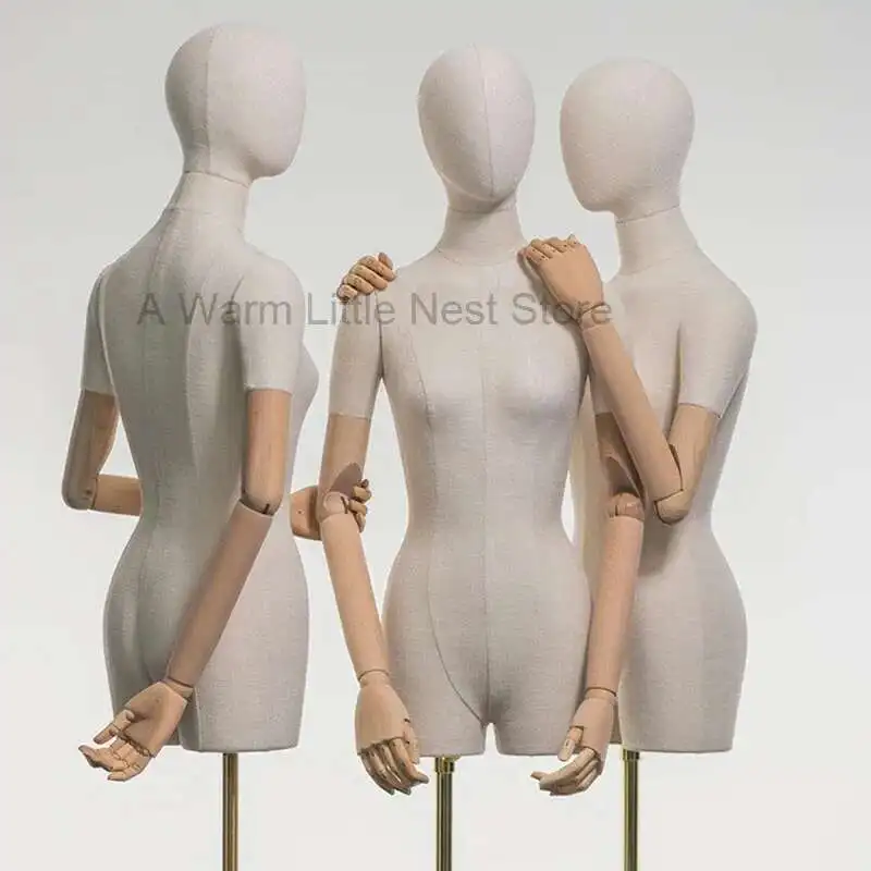 

Half-length Mannequin for Women's Clothing Store Mannequins Creative Fake Human Body Window Model Prop Display Stand with Head