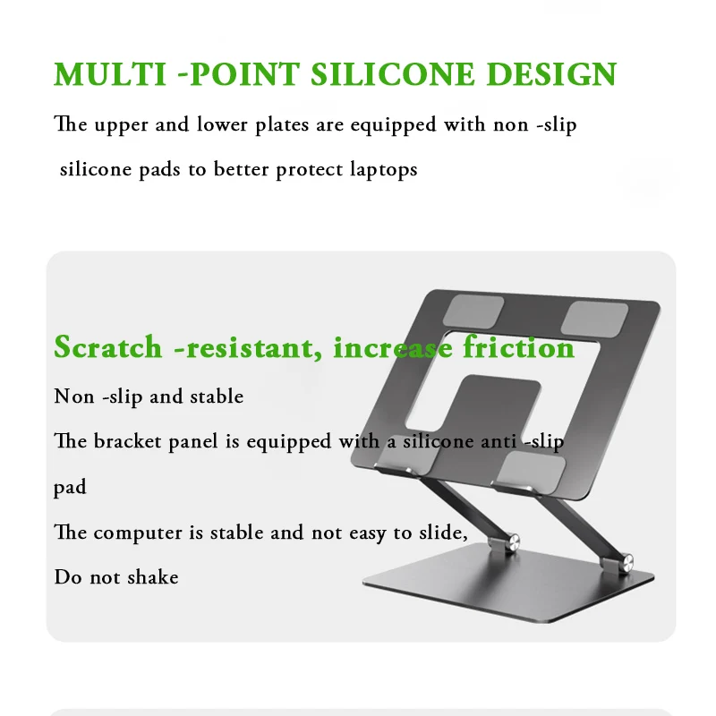 Imagem -05 - Suporte de Alumínio Ajustável para Laptop Base para Mesa Cama Notebook Desktop Dobrável Macbook Todos os Laptops