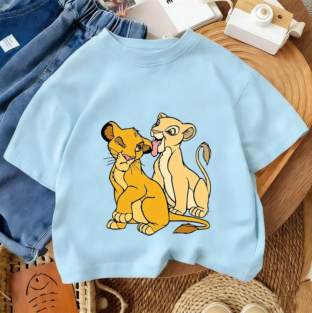 2026 The Lion Ki Child Pullover Comfortable Short Sleeve T Shirt Lion King Style Print Boys And Girls
