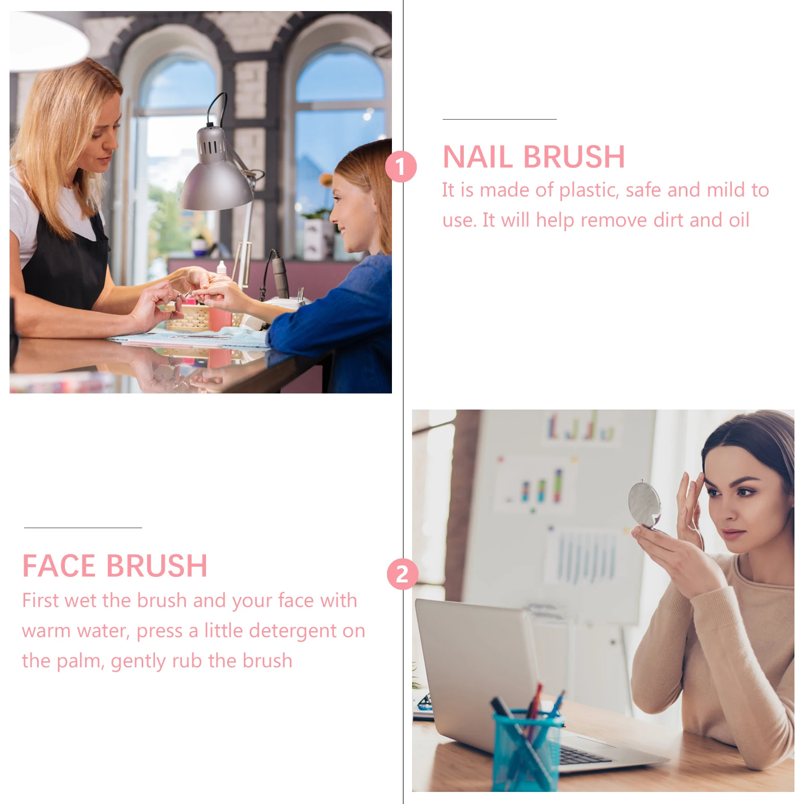 

8Pcs Dusting Brush Plastic Face Cleaning Tool for Pore Cleansing Exfoliating and Massaging Facial Skin Care Routine