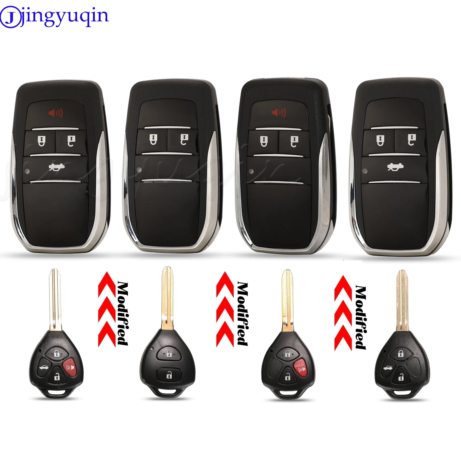 

Jingyuqin Antel модифицированный флип-чехол для дистанционного ключа для Toyota RAV4 Wish Camry Hiac Corolla Hilux Fortuner innova, корпус ключа
