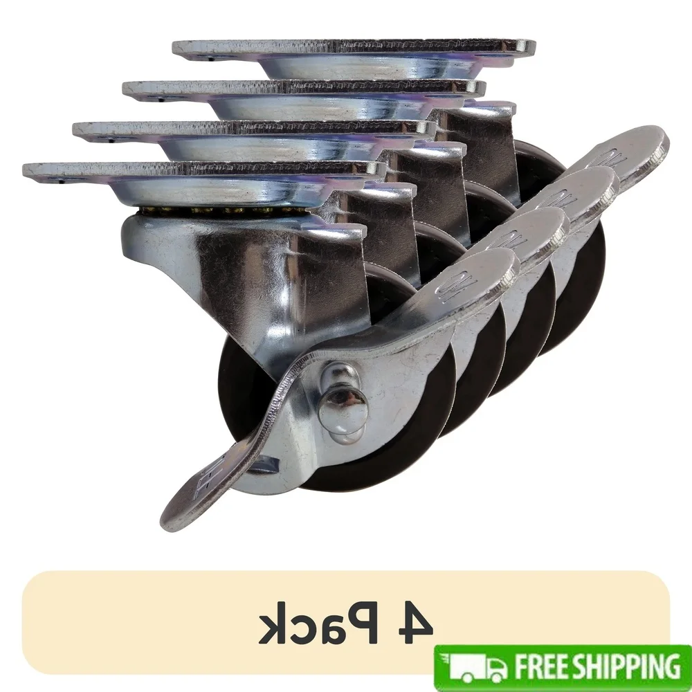 

4 Pack Heavy Duty Rubber Caster Wheels with Locking Brake 88lb Load Capacity 360 Degree Swivel Plate Home Use