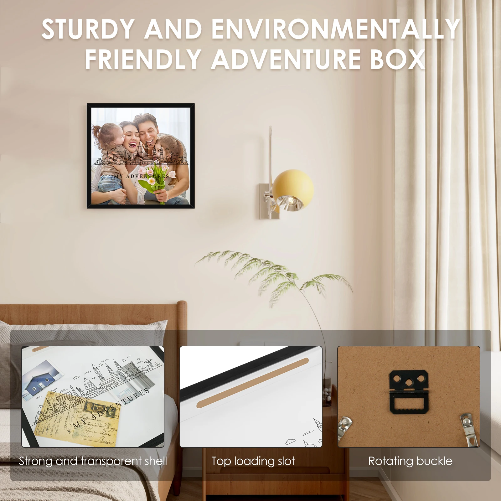 Souvenirs Photo Frames Large Capacity Photo Box Travel Adventure Archive Shadow Box Piggy Bank Ticket Stub Souvenir Storage Box