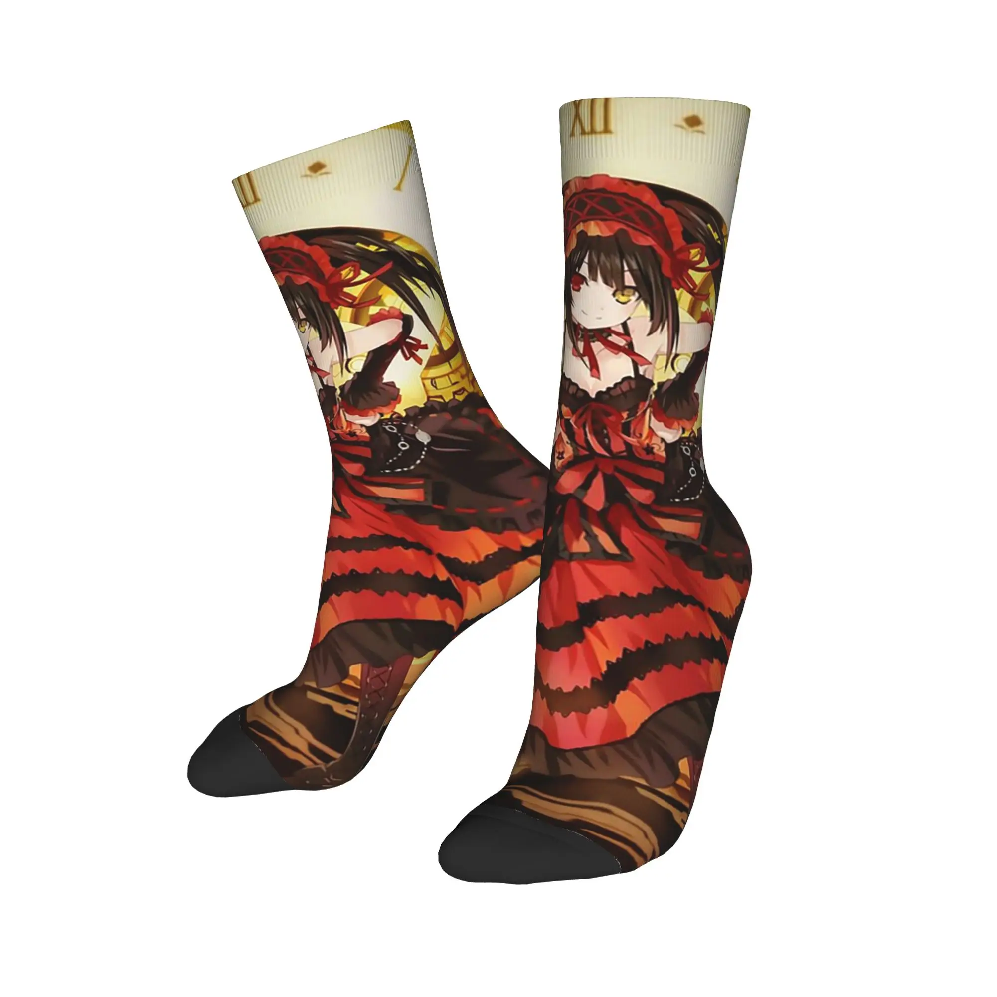 

All Seasons Crew Stockings Kawaii Tokisaki Kurumi Date A Live Anime Socks Harajuku Hip Hop Long Socks Accessories for Men Women