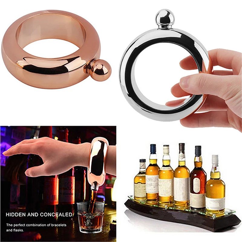 3.5OZ Bracelet Elegant Wine Bottle For Whiskey Vodka Alcohol Bangle Hip Flask Drinkware Accessories Round Hip Flask