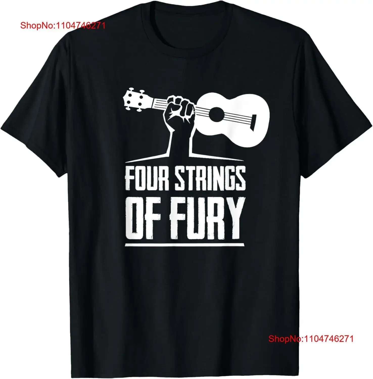Ukulele Four Strings Of Fury T shirt Funny Uke  vintage Washed Comfortable Top For Everyday Wear fashion homme Stylish Unisex