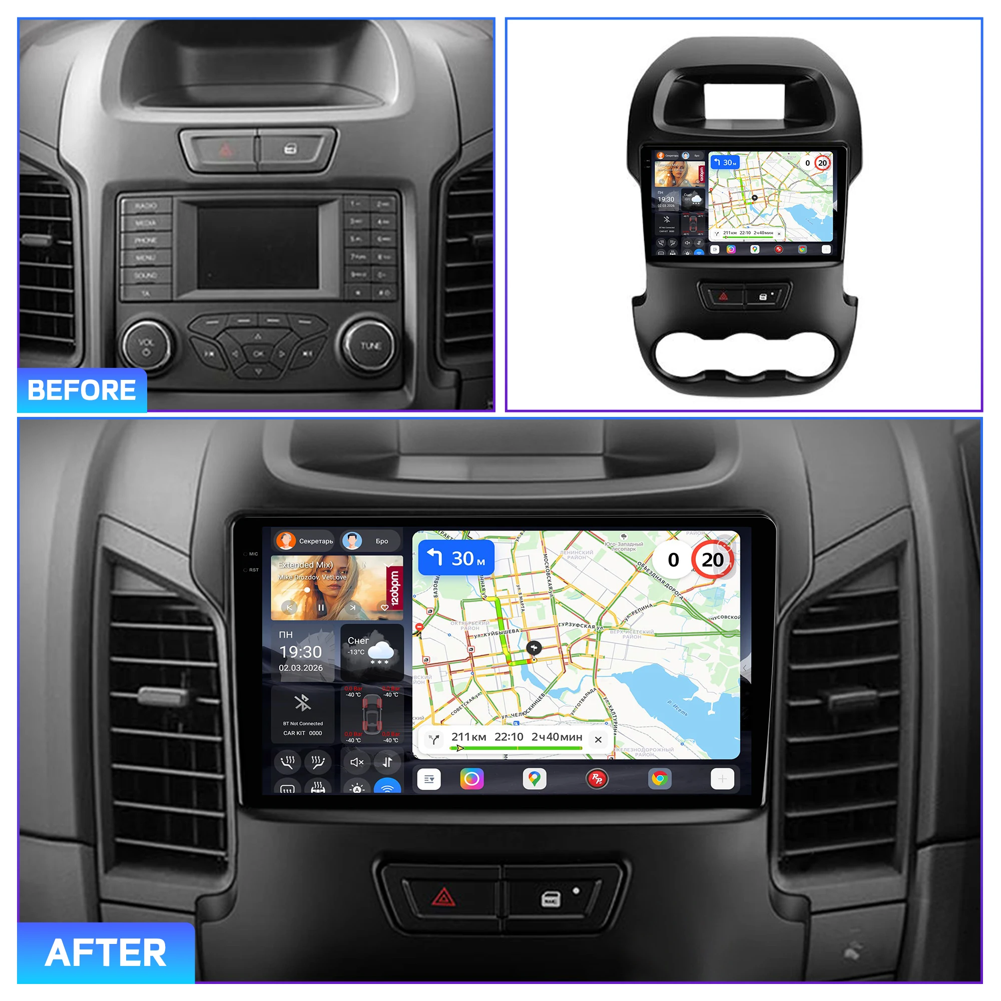 Redpower Katana 120W X 6CH Android Car Radio Player Screen for Ford Ranger 2011 - 2016 RHD CarPlay Bluetooth Hi-Fi