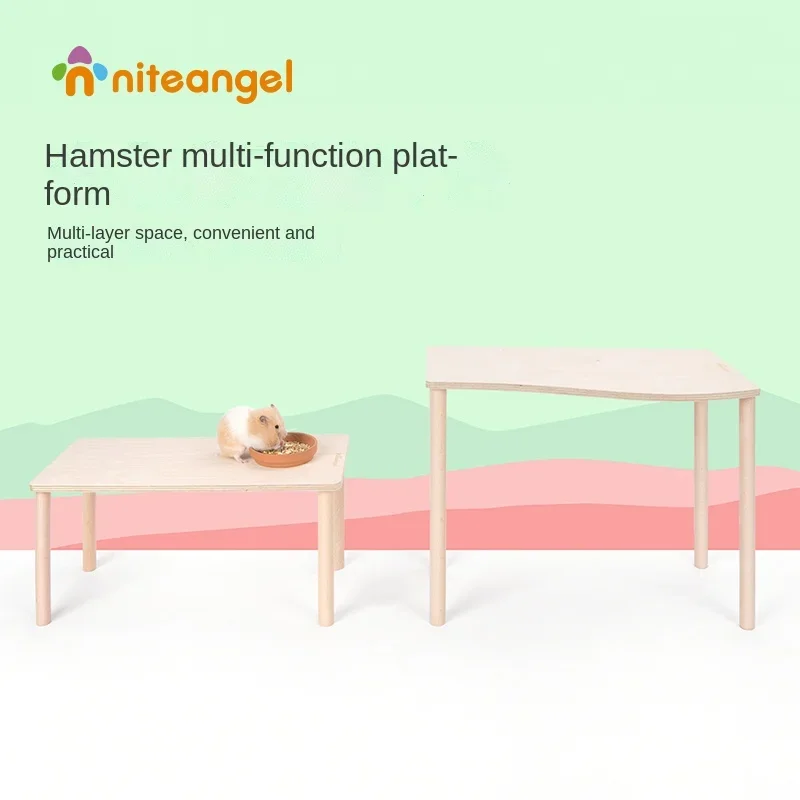 

Hamster Platform Multifunctional Wood Holder Attic Djungarian Hamster Toy Cage Landscaping Supplies Beautiful decoration