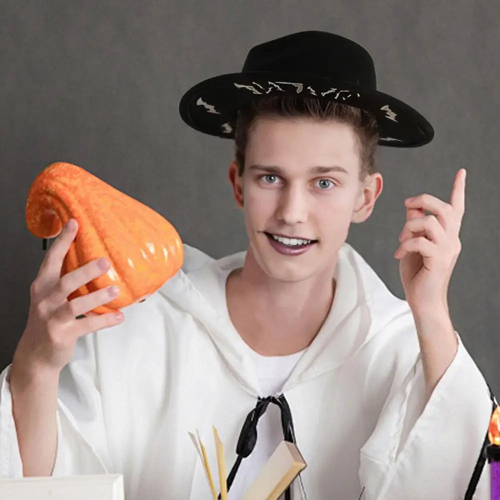 قبعة علوية ثلاثية الأبعاد للهالوين للرجال والنساء، إكسسوار زي الساحر الأسود، حفلة لباد أنيقة لعيد الميلاد