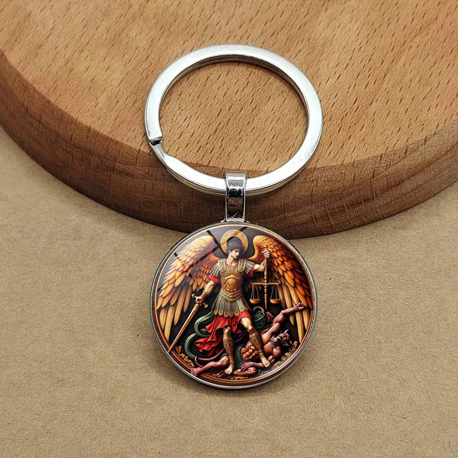 Брелок-для-ключей-Архангел-Михаил-Майкла-европейские-и-американские-аксессуары-металлический-брелок-для-ключей-подвеска-для-автомобильной-сумки