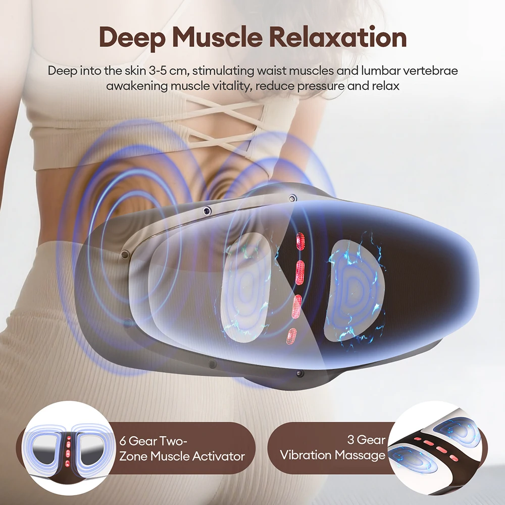 Electric Lumbar Traction Massager Back Massage Device Vibration Waist Spine  Support Back Massage Machine Waist Masajeador