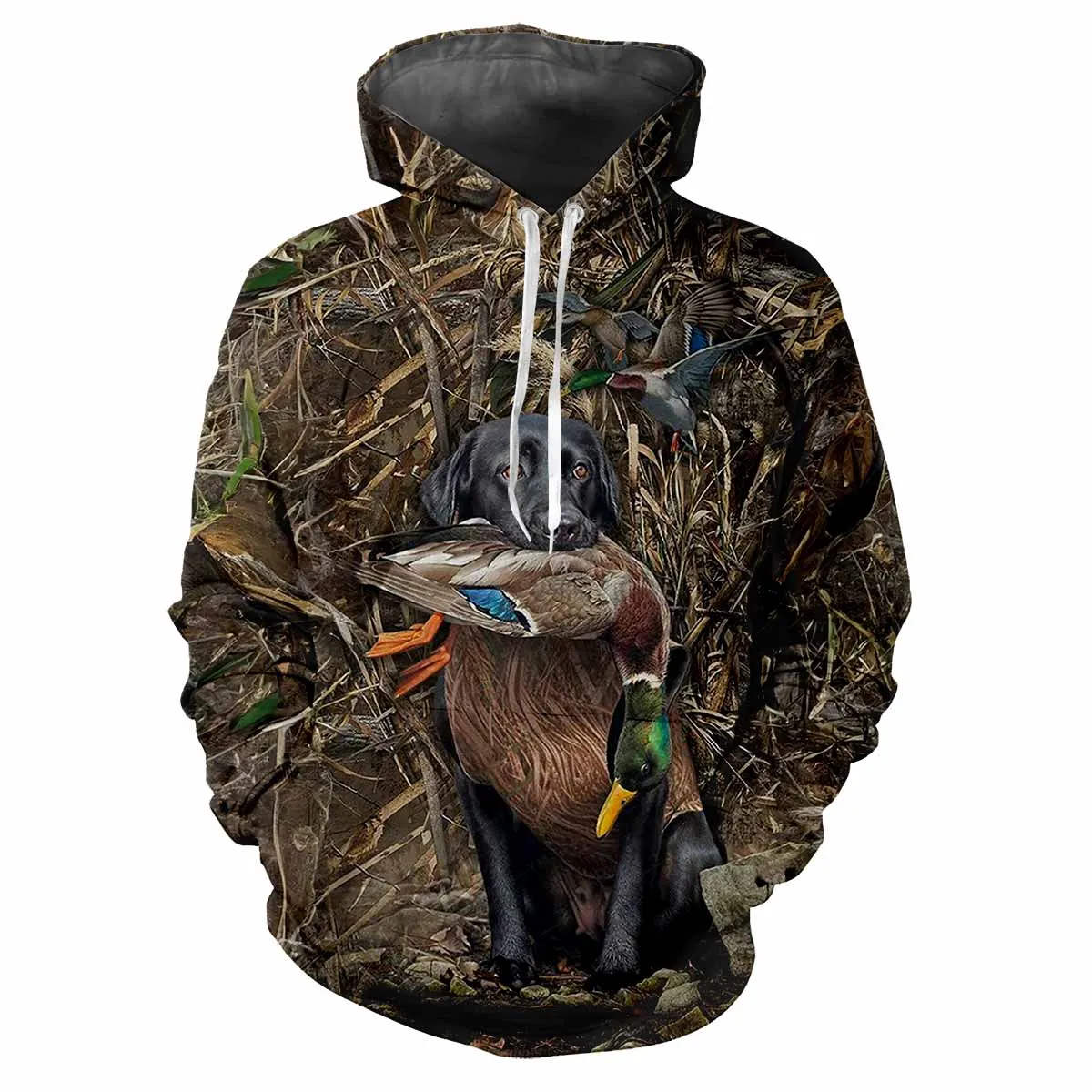 Wild Boar Hunting Animals Outdoor Camouflage Spring And Autumn Men's Hoodie 3d Printed Street Trend Loose Hip Hop Casual Top