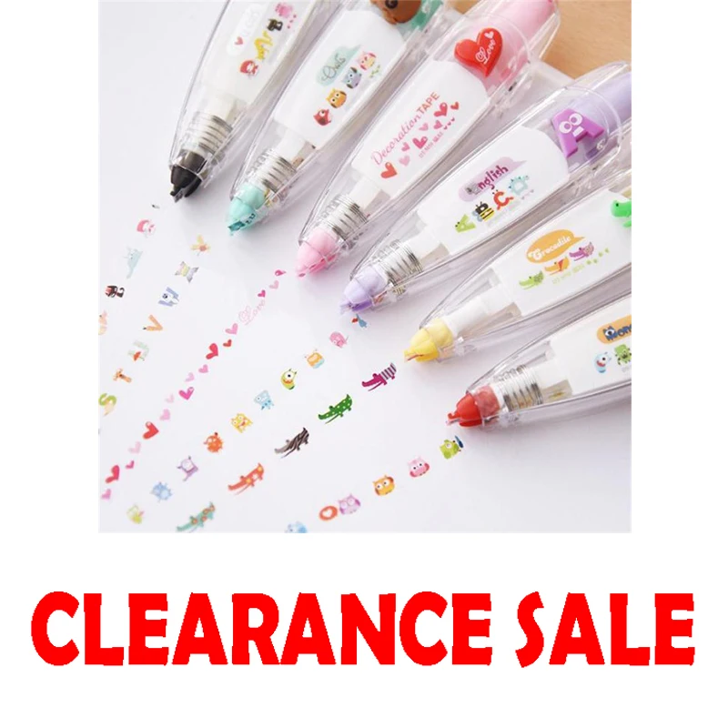 

Coloffice Creative Stationery Correction Tape with Hand Decoration Stickers Stroke School Supplies Forest Press Lace Orange 1PC