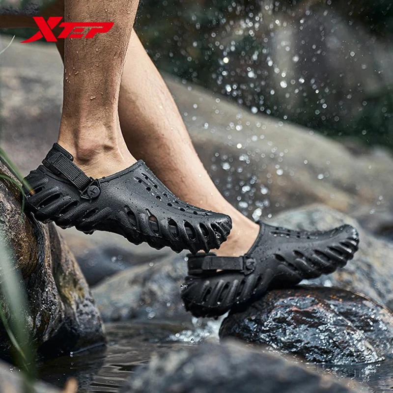 XTEP Sandal Slippers Men EVA Non-slip Wear-resistant Lightweight Waterproof Soft Removable Insole Outdoor Shoes 875419170013